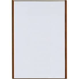 Moedel Leit- und Orientierungssysteme moedel wandbord LMH, DIN A3, staand formaat, frame van hout en aluminium, kleef- of schroefbevestiging, B 308,5 x H 422,5 mm, brons/walnoot