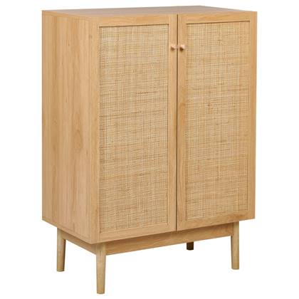 Beliani  NIVO - Dressoir - Lichtbruin - 2 deuren - Hout|Rotan