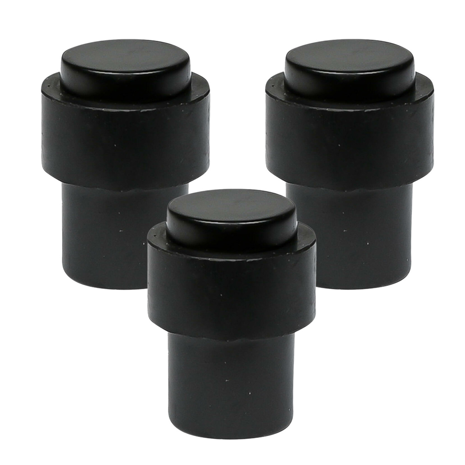 Benson Deurstopper - 3x - zwart - met schroef montage - H4 x D3 cm - deurbuffer -