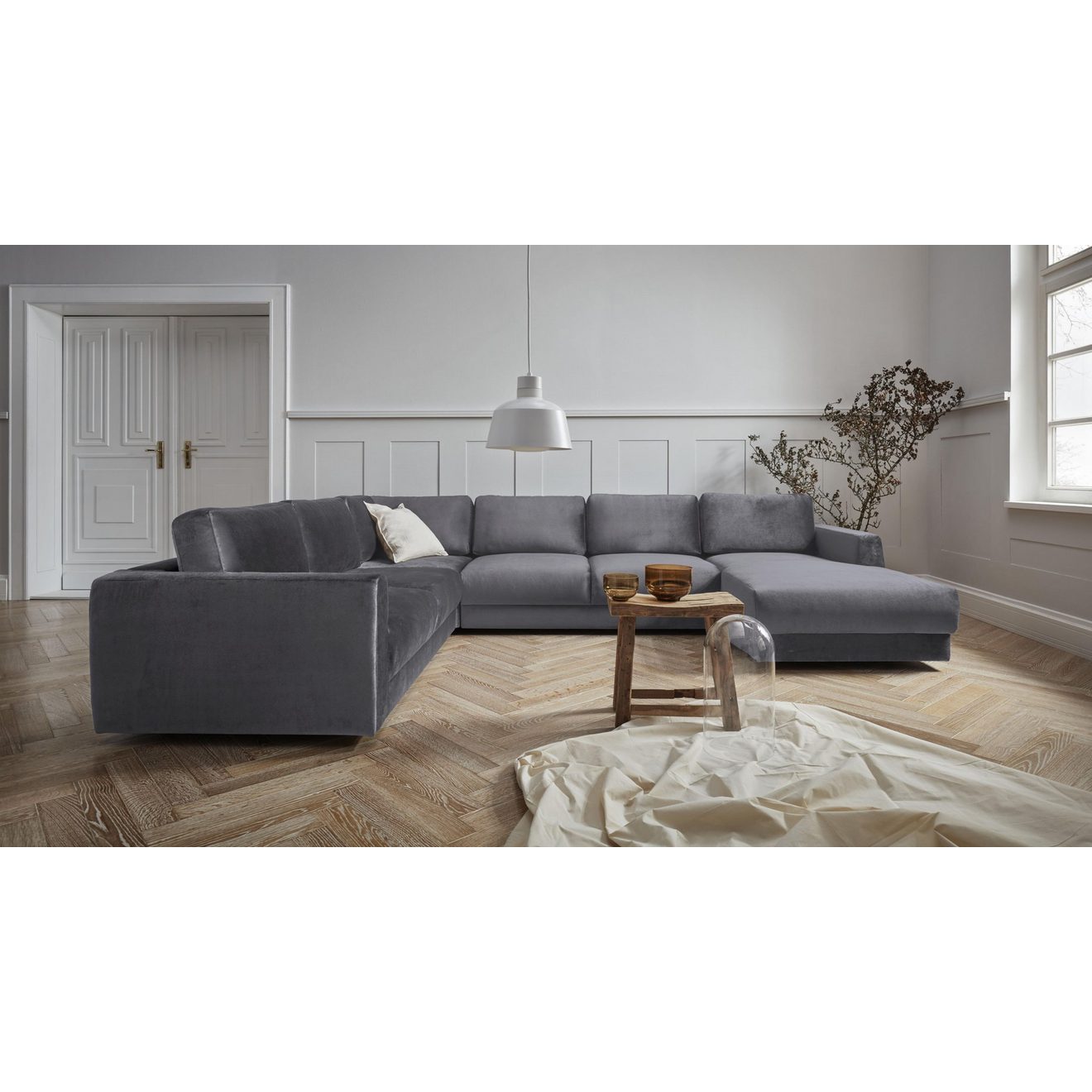Andas Zithoek Hobro U-vorm in 3 stofkwaliteiten in vele kleuren, design by morten georgsen