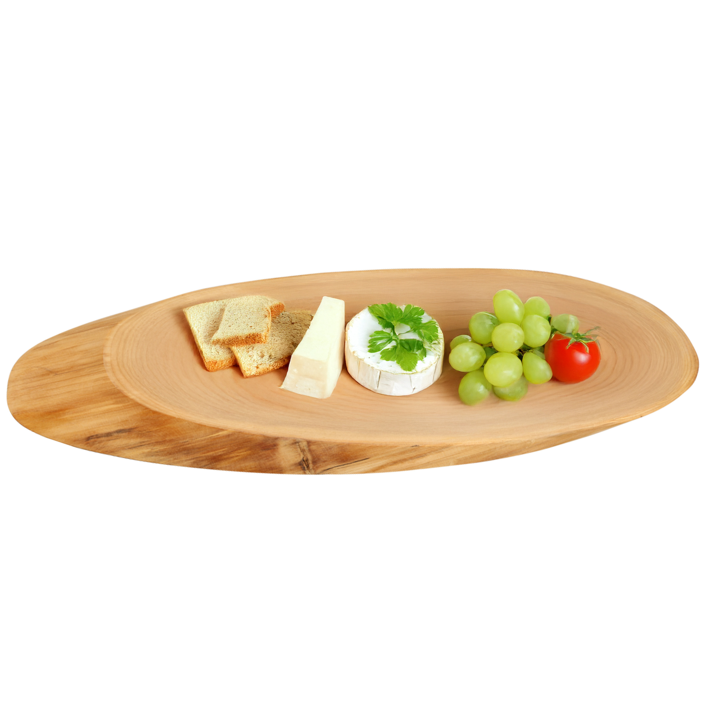 Kesper Boomstamschijf serveer/kaas plank - 45 x 17 x 2,5 cm - ovaal - berkenhout -