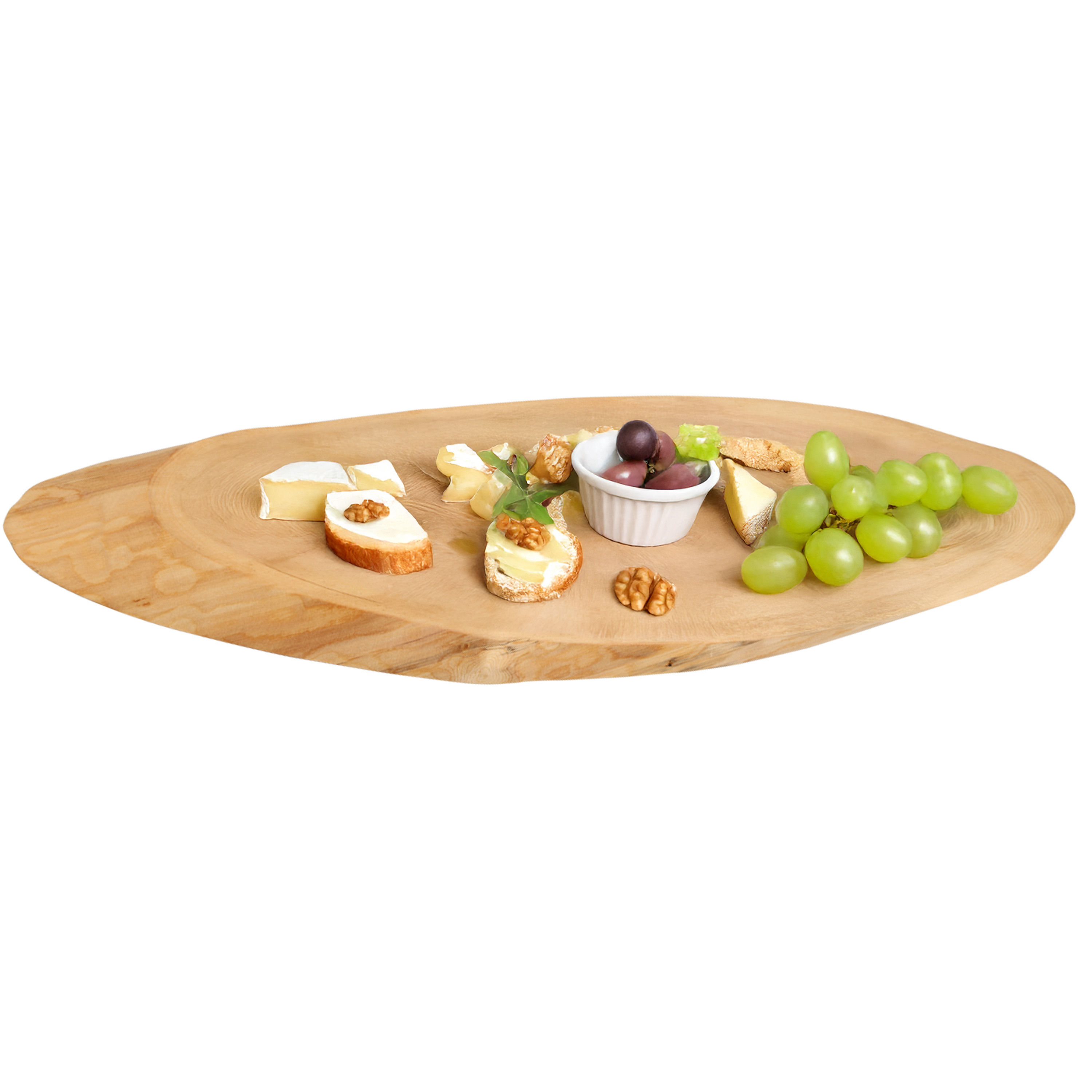 Kesper Boomstamschijf serveer/kaas plank - 55 x 19 x 2,5 cm - ovaal - berkenhout -