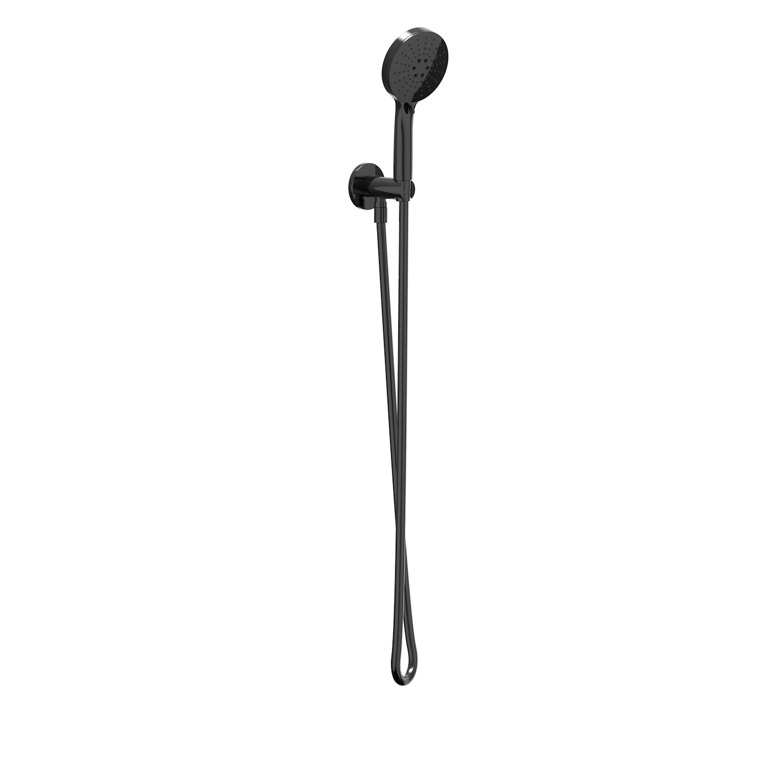 IVY Handdoucheset  Set Bestaande Uit Doucheslang 150 cm, Wandhouder Met Uitlaat En Staafhanddouche Zwart Chroom PVD