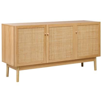 Beliani  NIVO - Dressoir - Lichtbruin - 3 deuren - Hout|Rotan