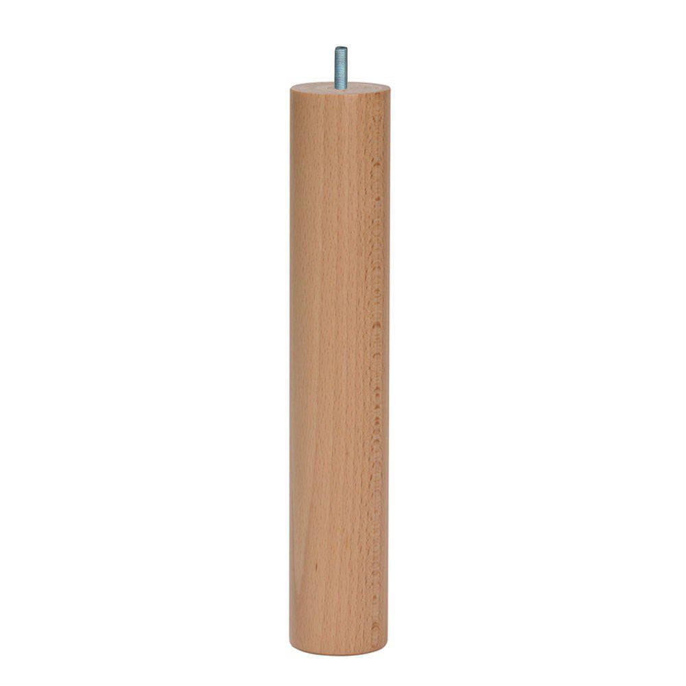 Furniture Legs Europe Meubelpoot rond Ø 5 cm en hoogte 28 cm van massief hout (M10)