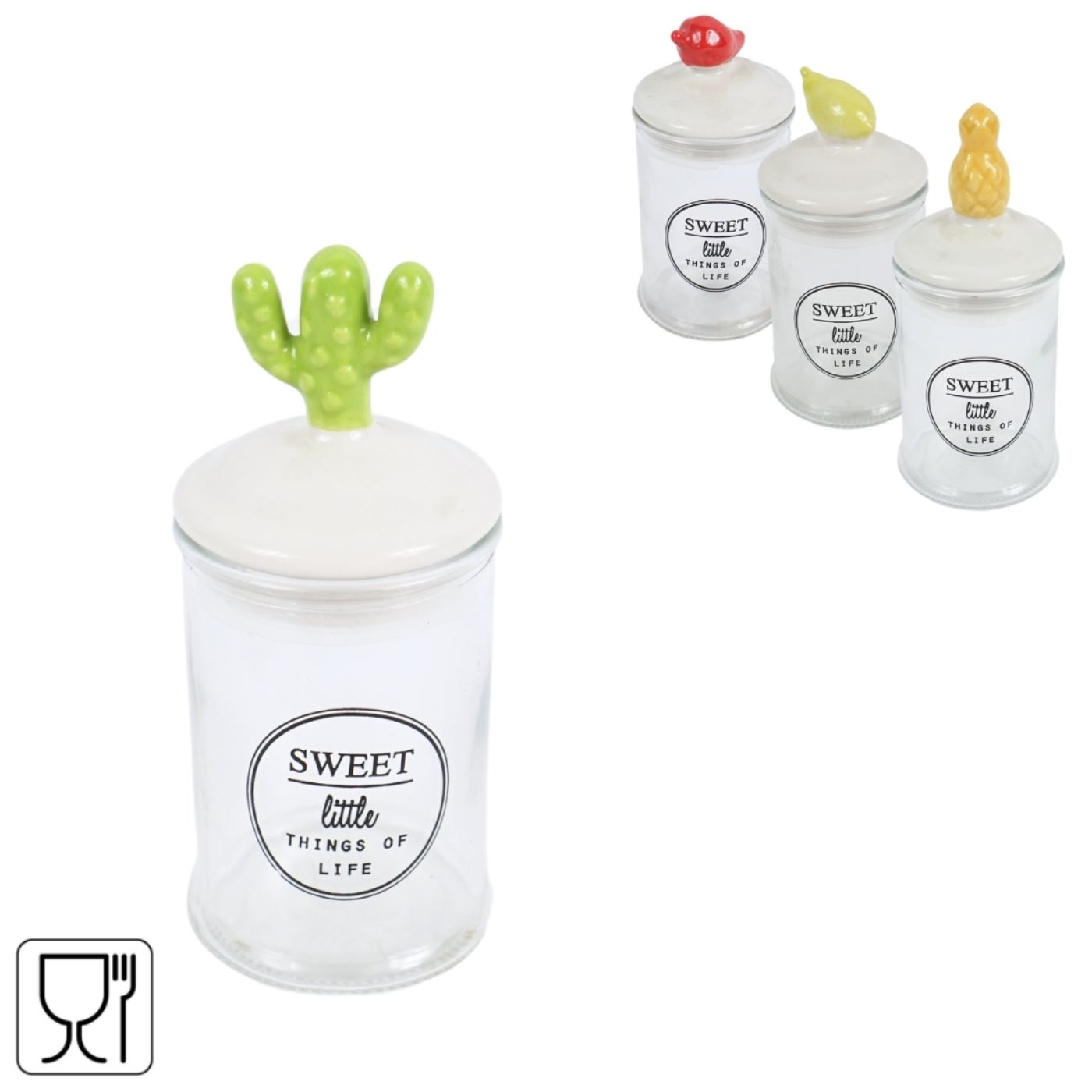 Z1 Voorraadpot Sweet Glas 13cm 4 Assorti