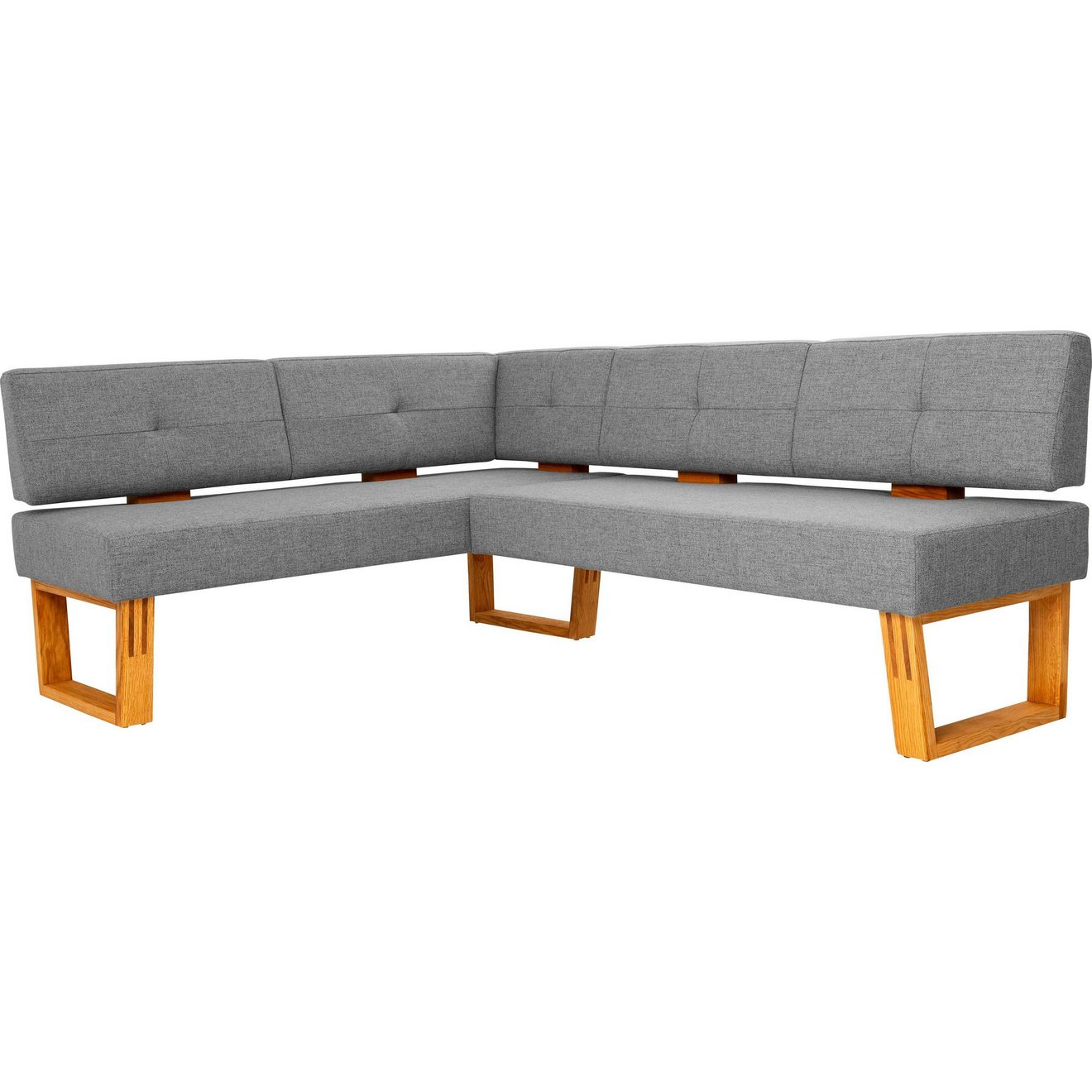 Home affaire Hoekbank Ponza gestoffeerde bank, eetkamerbank met massief houten frame, keukenbank in mooie kleuren, breedte 201x161 cm