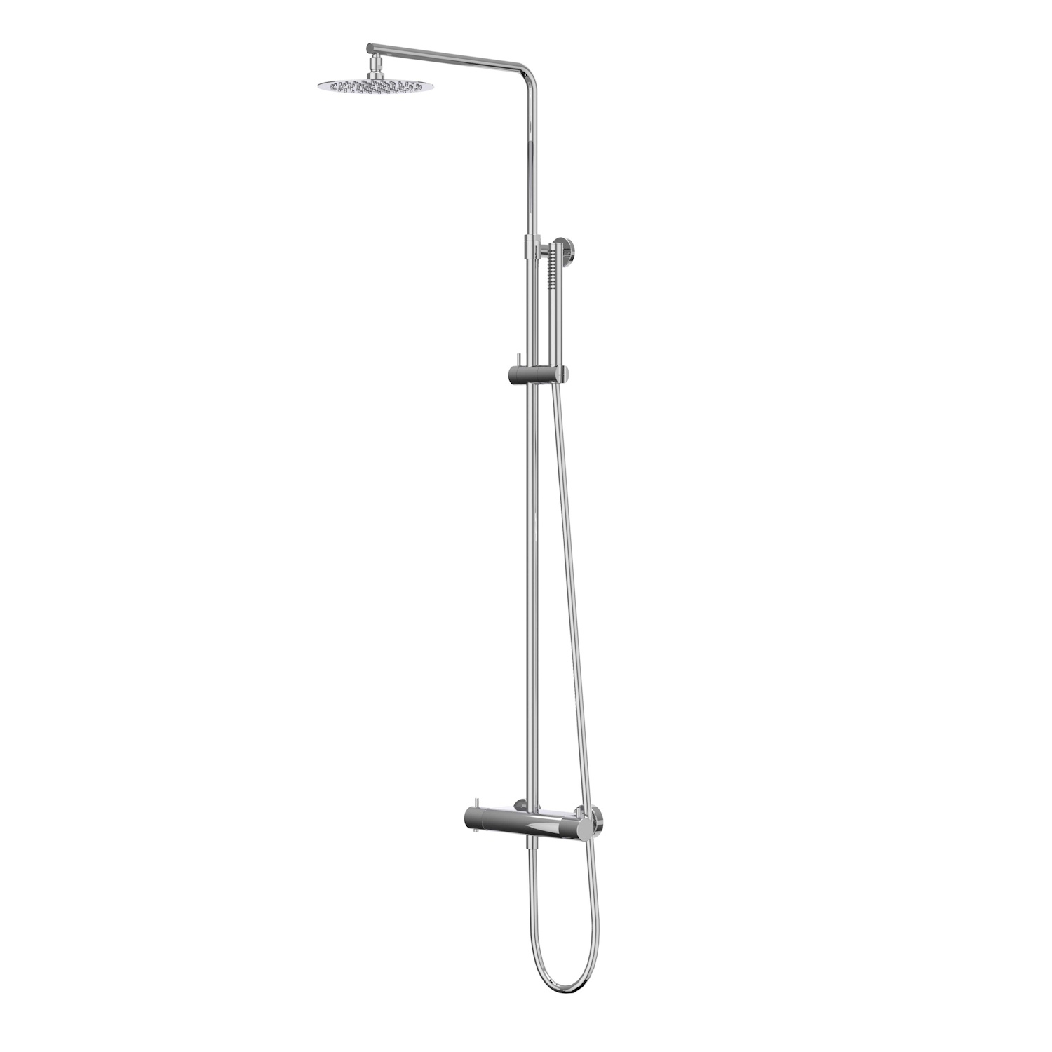 IVY Regendoucheset  Bond Opbouw Thermostatisch 25 cm Slim Staaf Handdouche Chroom