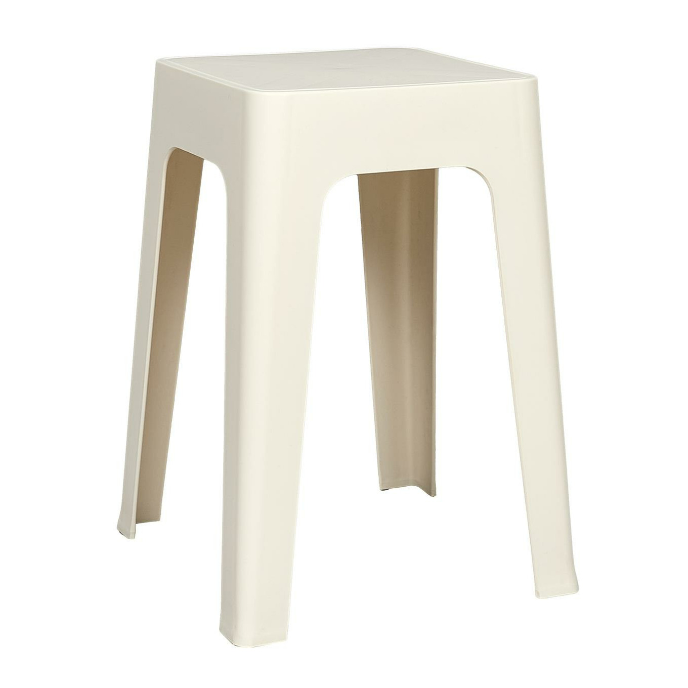 Home Deco Factory zit krukje/stoel - creme wit - D34 x H47 cm - Stapelbaar -