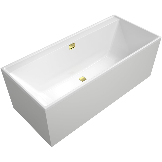 Villeroy & Boch Collaro kunststof inbouw duobad acryl rechthoekig 180x80x47cm gold/wit alpine UBA180COR2JV01 uba180cor2jv-01