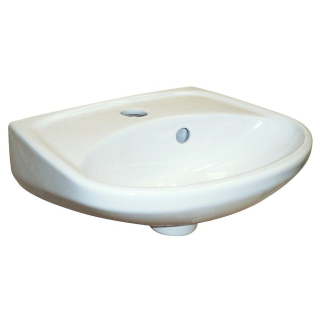 Jika fontein 37.5x28cm porselein ovaal 1 kraangat met overloop wit h8162610001041