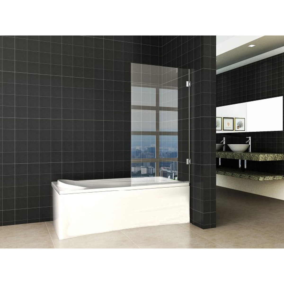 Wiesbaden Less Badwand Draaibaar - 800x1500x6mm - NANO - Helder Glas/Chroom