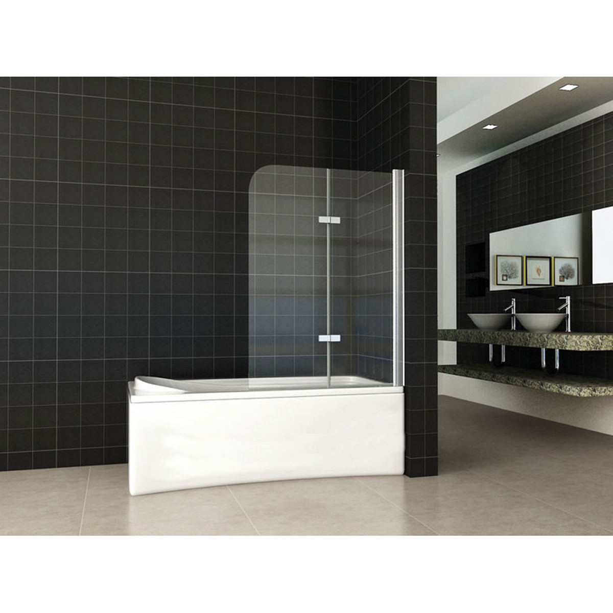 Wiesbaden Cinco Badwand Draaibaar - 1000x1400x6mm - NANO - Helder Glas/Chroom