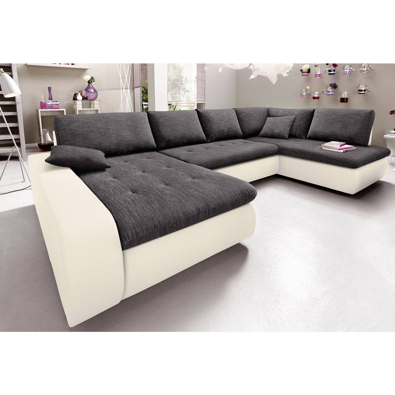 TRENDMANUFAKTUR Zithoek Indie, geweldig zitcomfort, uitgebreide detailafwerking, U-vorm