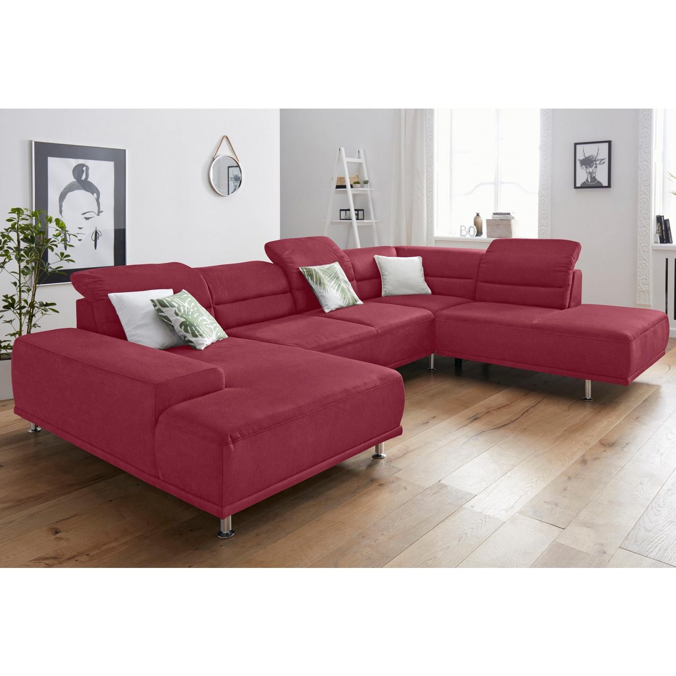 Sit&more Zithoek Mariola U-vorm met binnenvering, inclusief hoofdbord- en zitdiepteverstelling