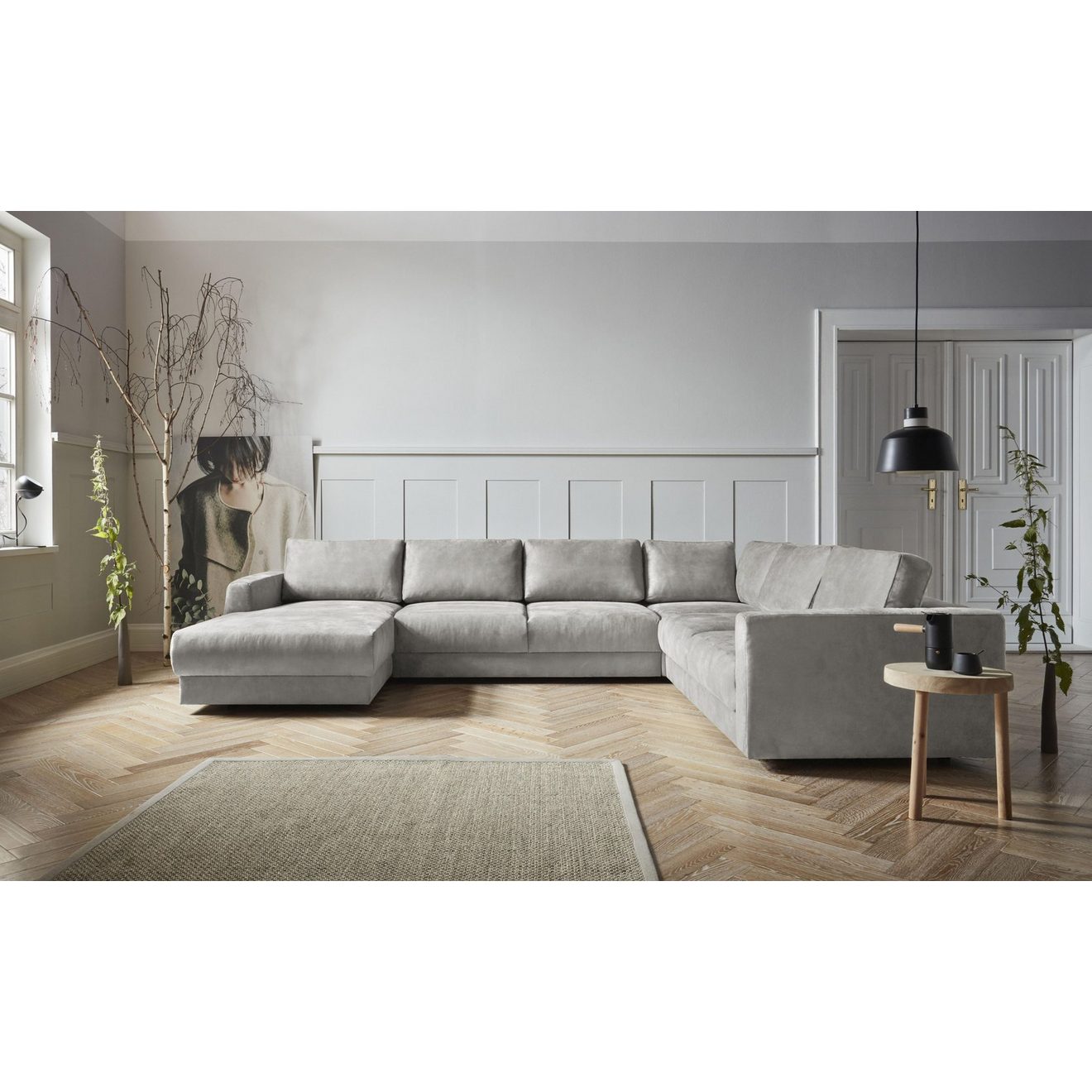 Andas Zithoek Hobro U-vorm in 3 stofkwaliteiten in vele kleuren, design by morten georgsen