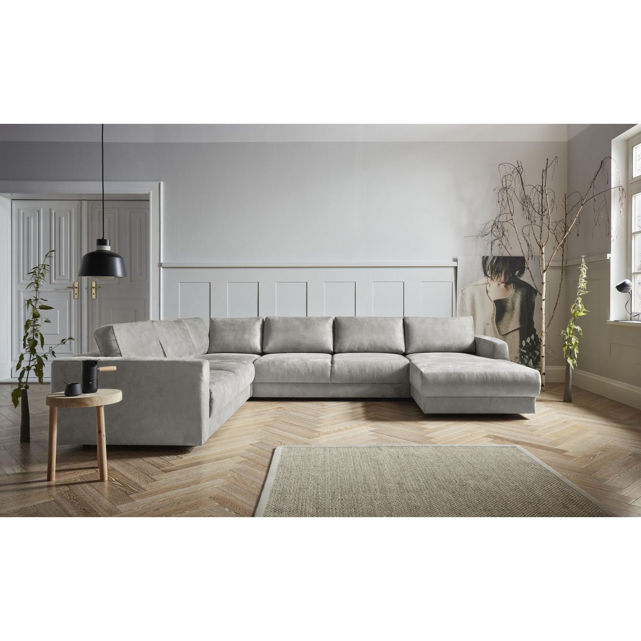 Andas Zithoek Hobro U-vorm in 3 stofkwaliteiten in vele kleuren, design by morten georgsen