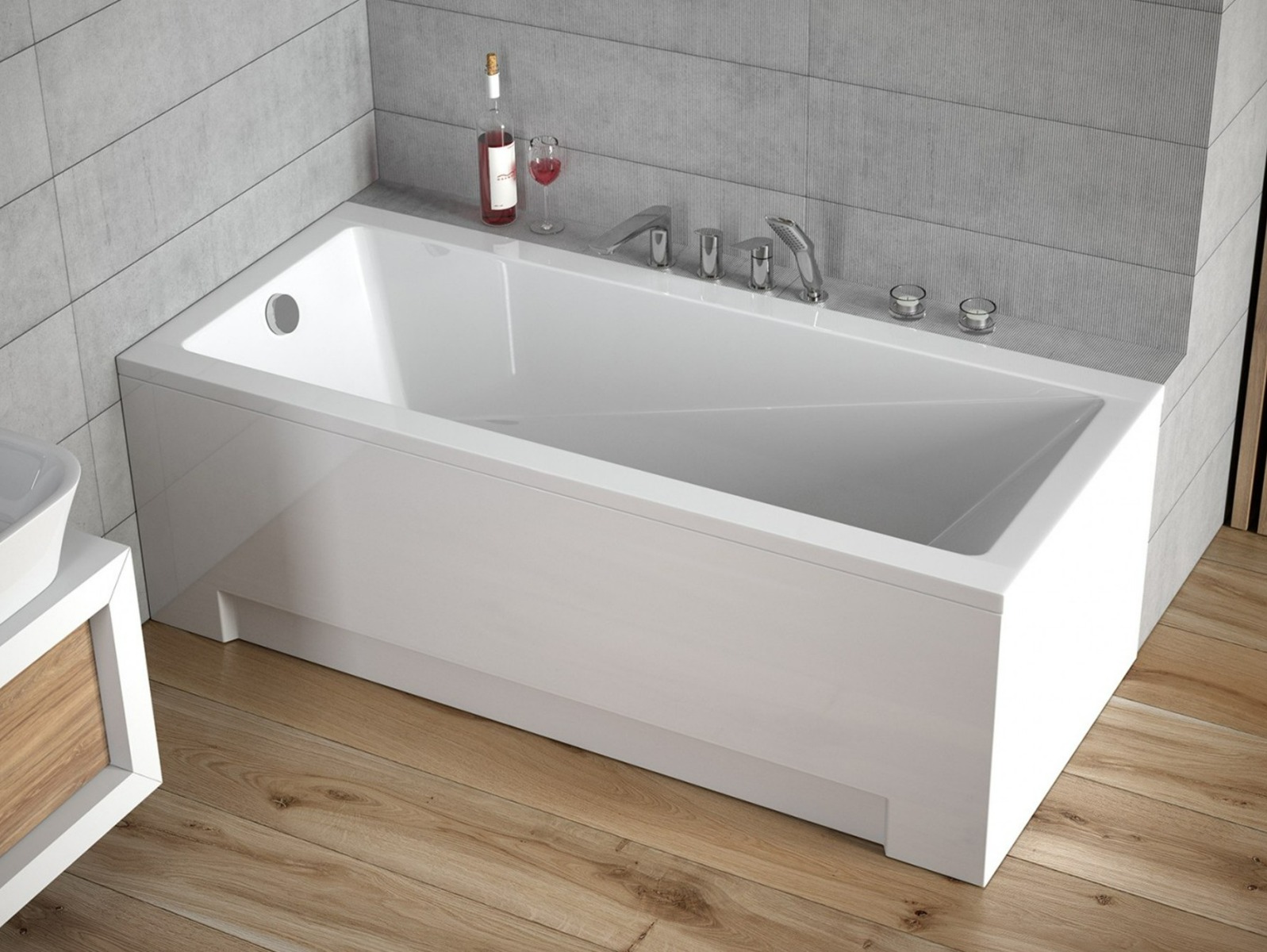 Sanifun inbouw ligbad Charis 120 x 70 + FRONT.