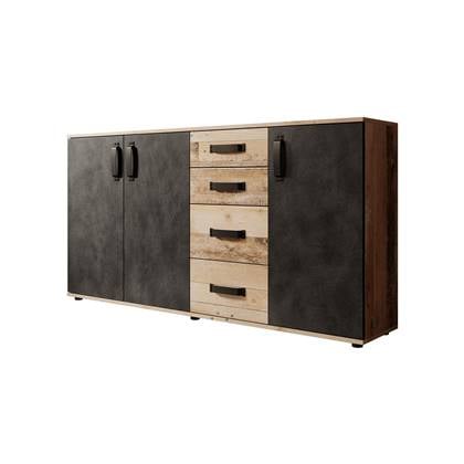Meubella Dressoir Montreal - Grijs - Old wood - 160 cm