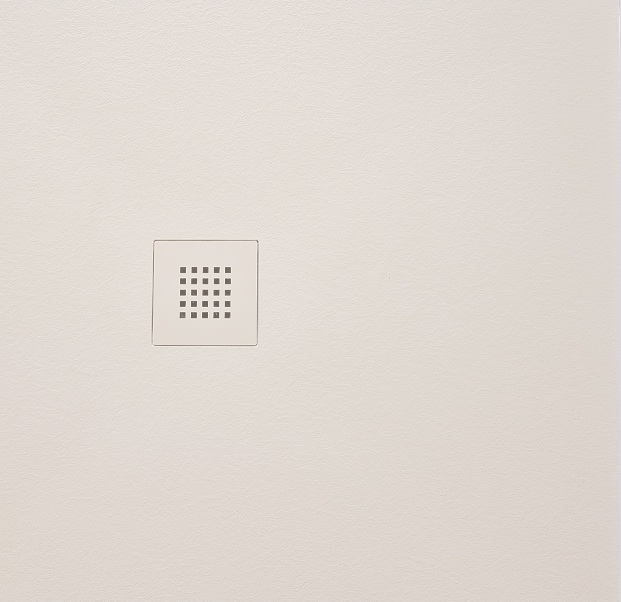 Gelco Mitia vierkante douchebak stone-look 90x90cm lichtgrijs
