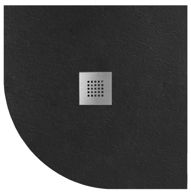 Gelco Mitia kwartronde douchebak stone-look 90x90cm zwart