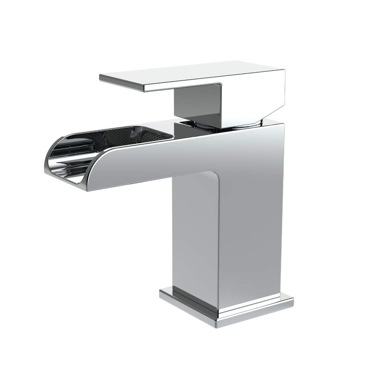 SaniGoods Luan waterval wastafelkraan rechthoekig chroom