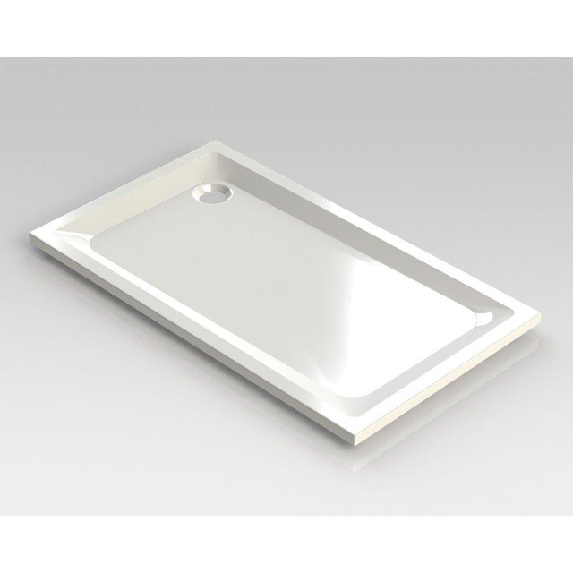 Nemo Spring Horus douchebak acryl 140x80x4.5cm afvoer D90 wit zonder potenstel dikte 4 mm 122014