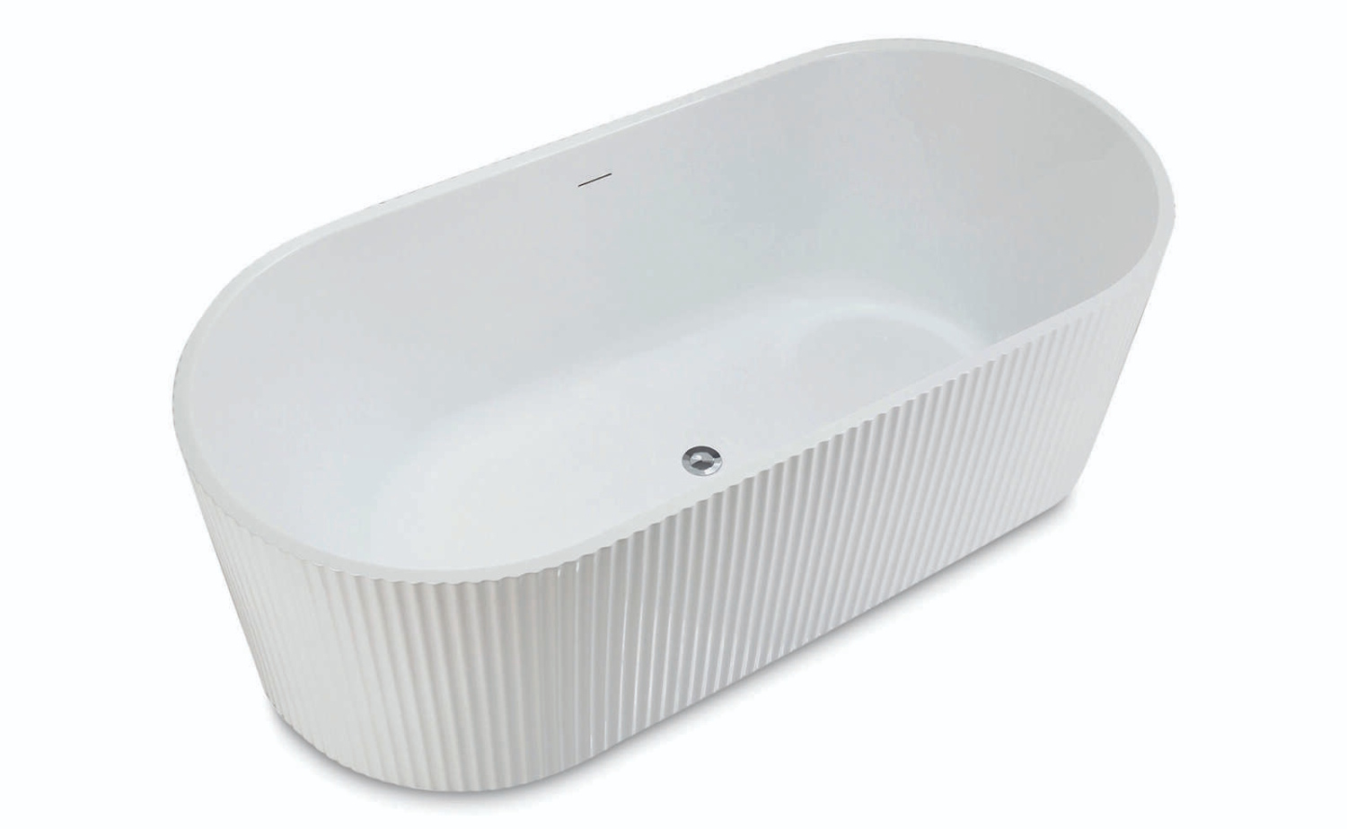 Luca sanitair Vrijstaand Bad  Primo Acryl 170x80x58 cm Incl. Afvoerset Mat Wit met Ribbel