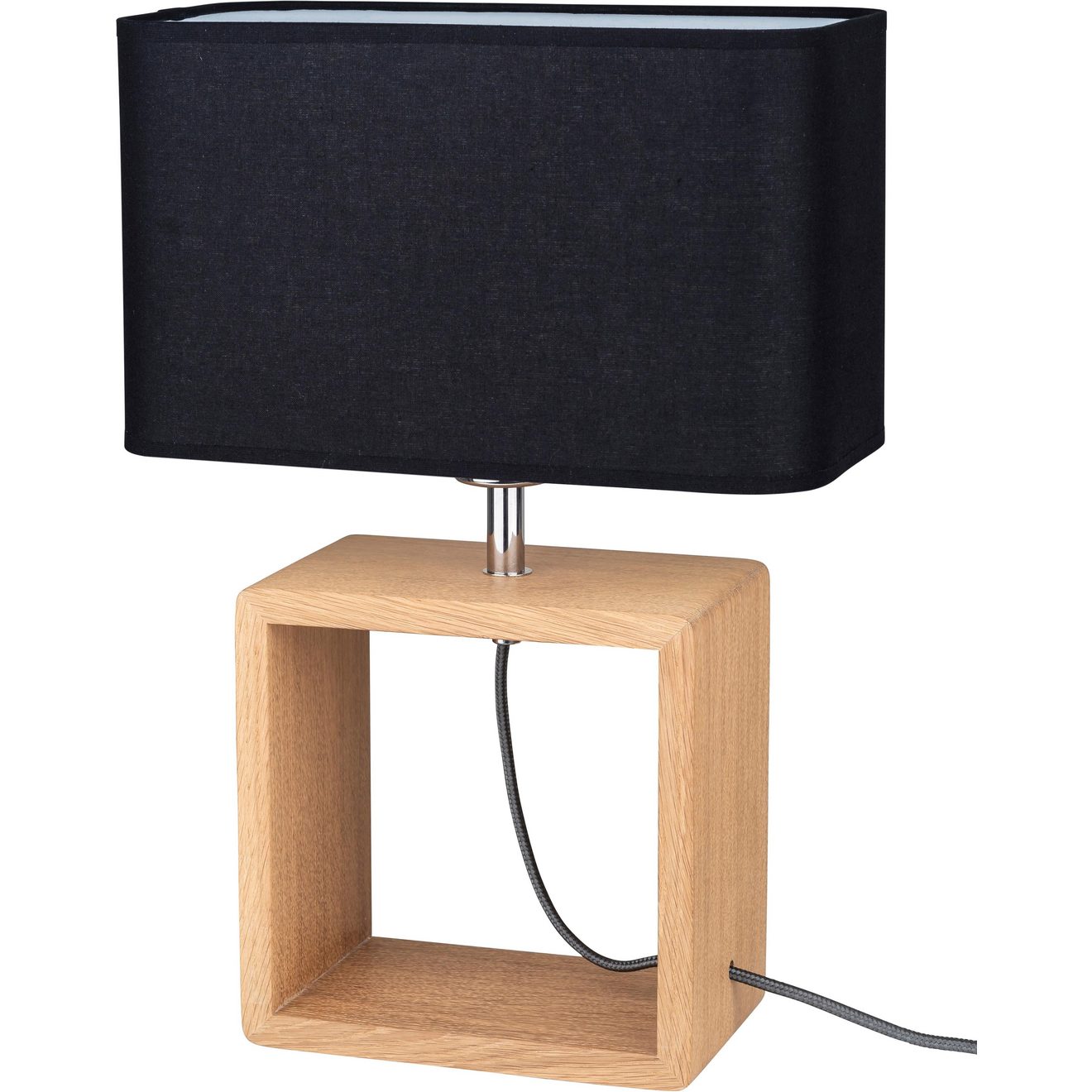 BRITOP LIGHTING Tafellamp CADRE Lamp van eikenhout, natuurproduct, hoogwaardige stoffen kap
