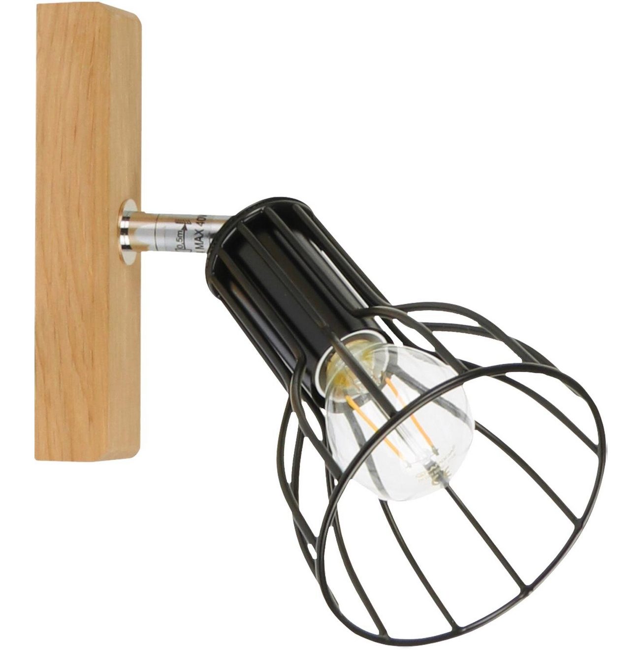 SPOT Light Wandlamp MEGAN WOOD Natuurproduct van massief eikenhout, duurzaam - FSC-gecertificeerd