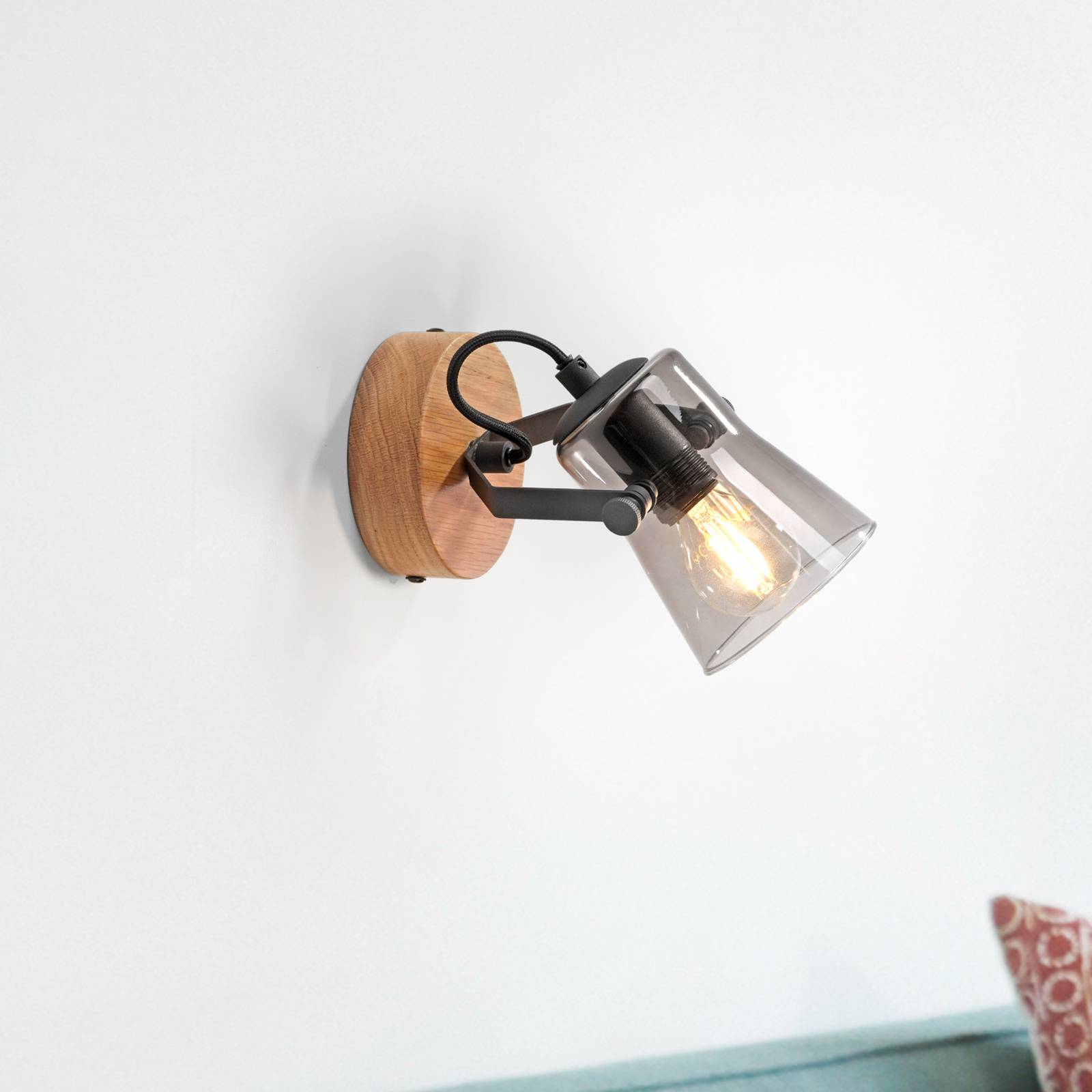 Just Light Wandlamp Green Langström hout 11447-79