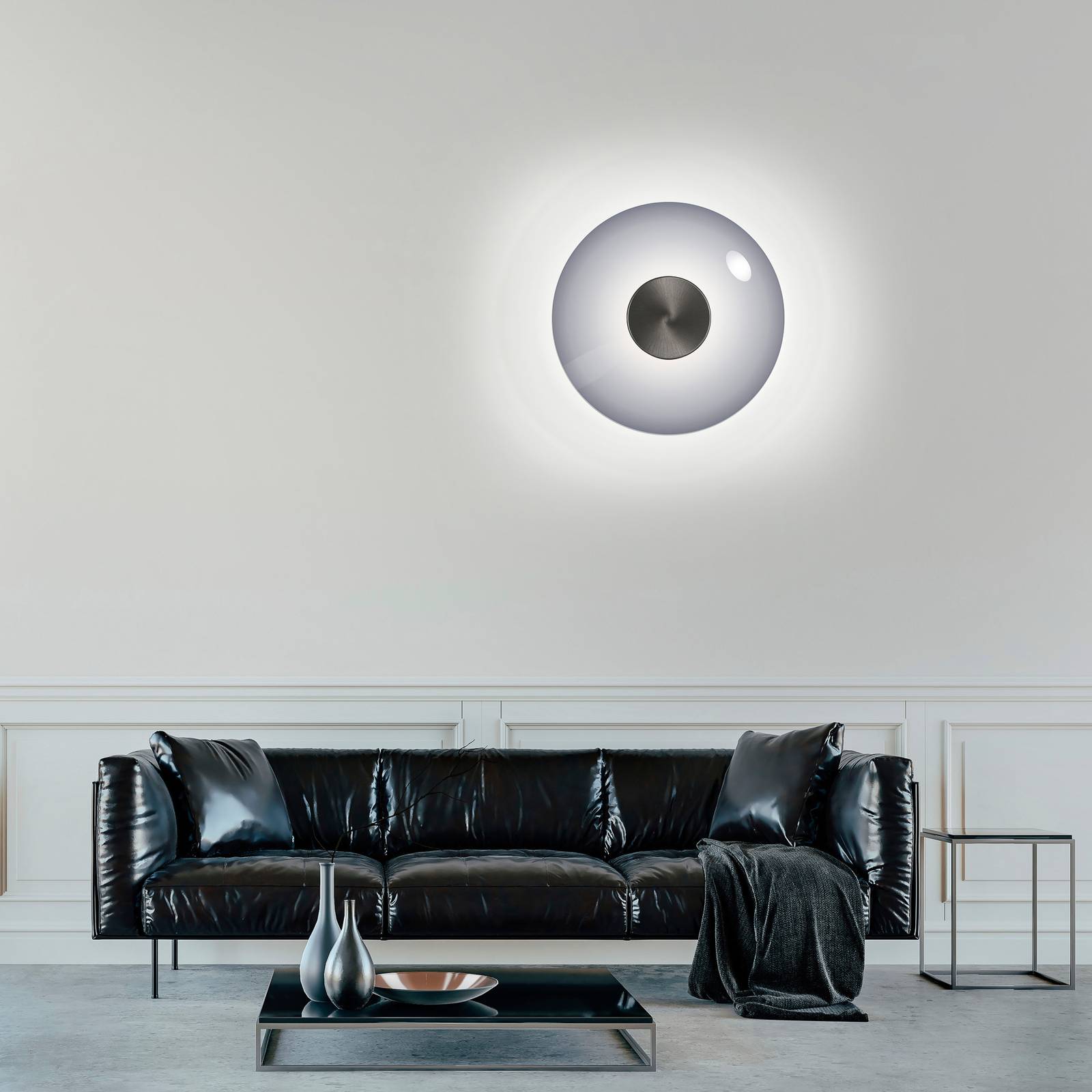 Paul Neuhaus Design wandlamp Pure Vitrum grijs 6082-15