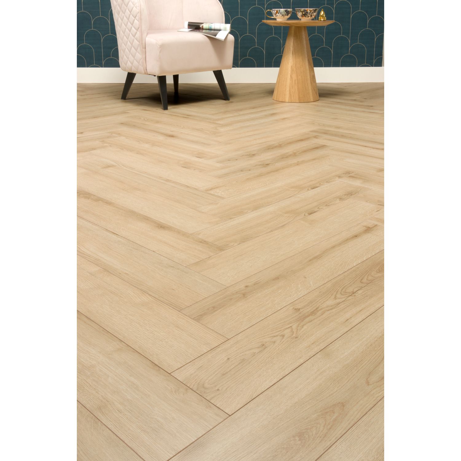 CanDo Visgraat Laminaat - Licht Eiken - 4-zijdige V-groef - 8mm - 1,238m²
