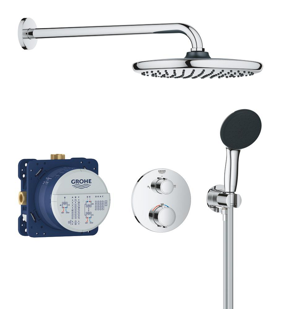 Grohe Precision Thermostat Perfect shower set met Vitalio Start 250 Chroom