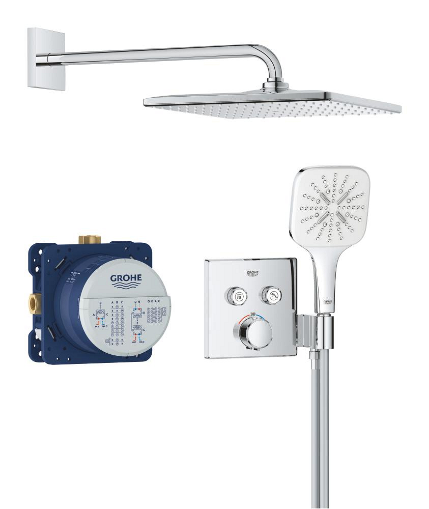 Grohe Precision SmartControl Perfect shower set met Vitalio Rain Mono 310 Cube Chroom