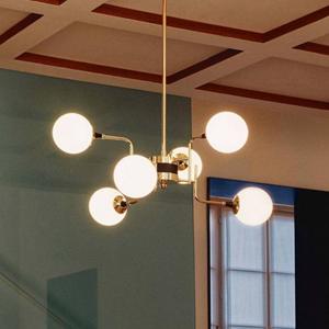 Stilnovo H&auml;ngelampe Galassia, goldfarben, L&auml;nge 91 cm