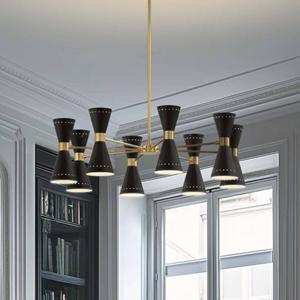 Stilnovo Pendellampe Megafono, &Oslash; 100 cm, schwarz, 16-flg.