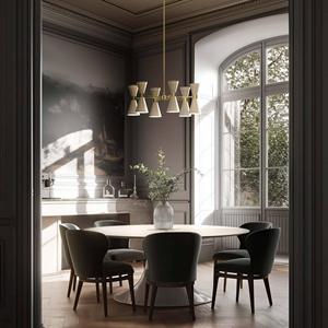 Stilnovo Pendellampe Megafono, &Oslash; 100 cm, elfenbeinfarben