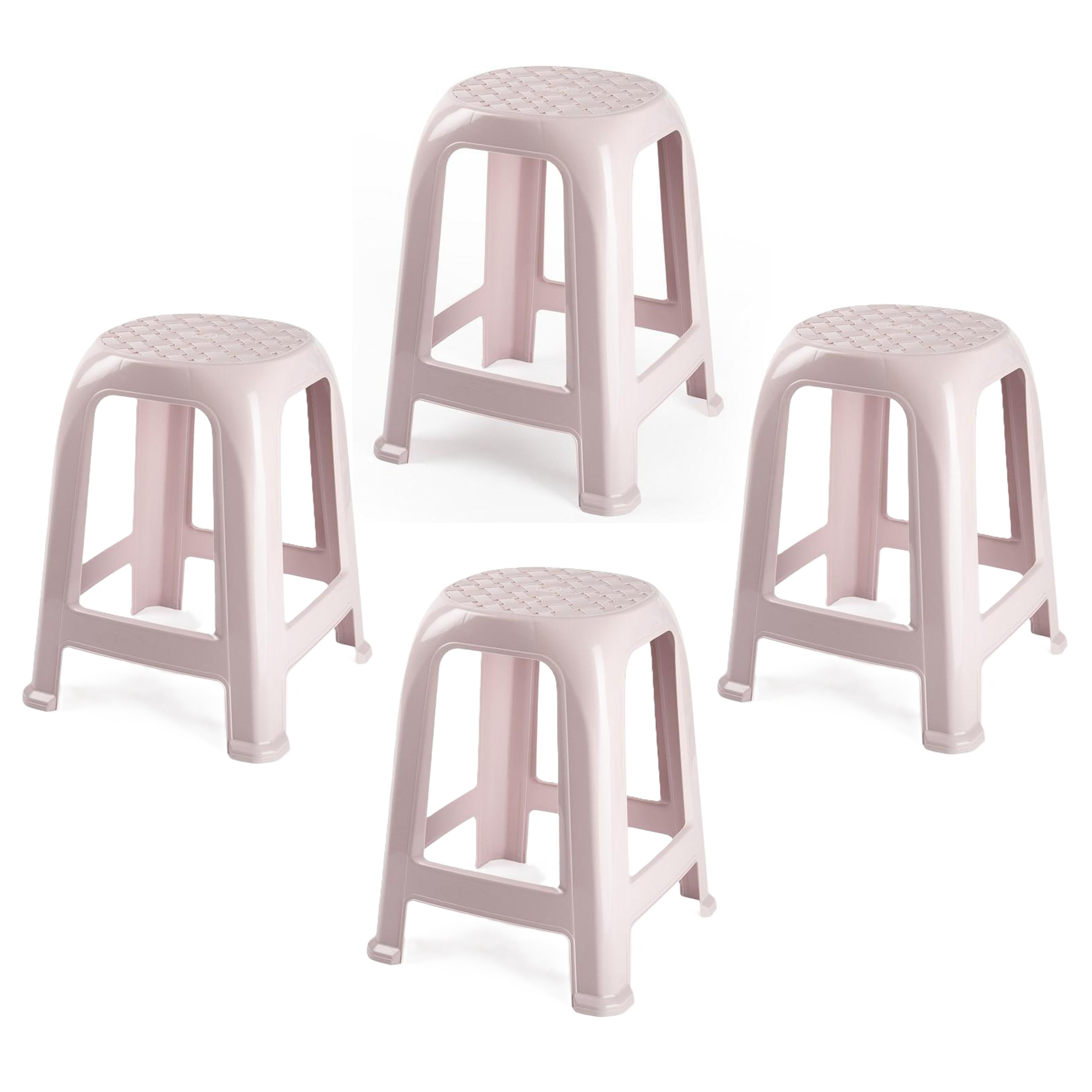 PlasticForte Zit krukjes - 4x - roze - kunststof - x x cm - extra zitplaatsen -