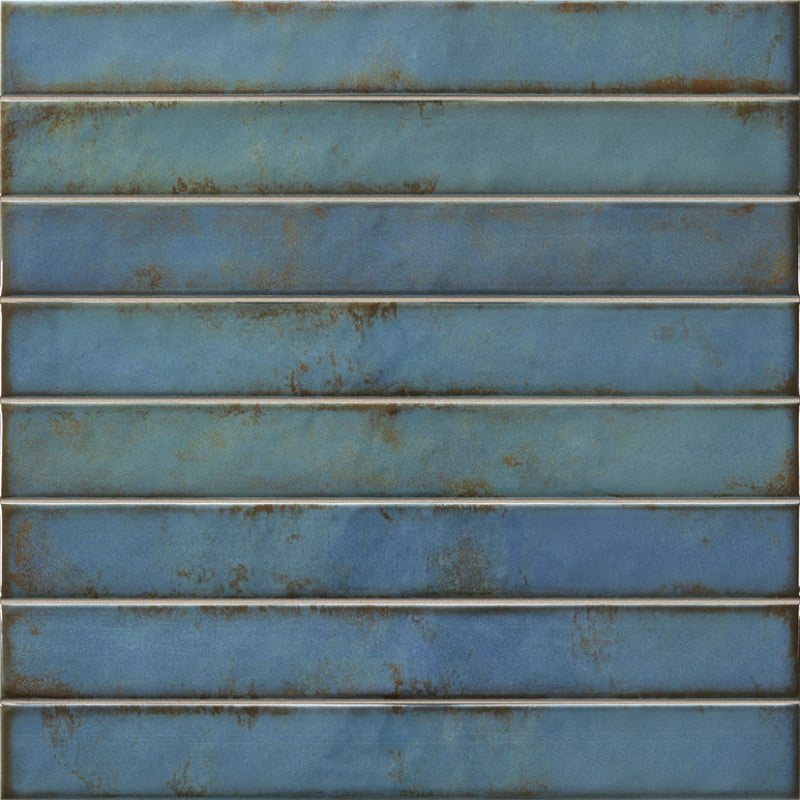 Jabo Tegelsample:  Brick Raku Turquoise mozaïektegel 35x35cm