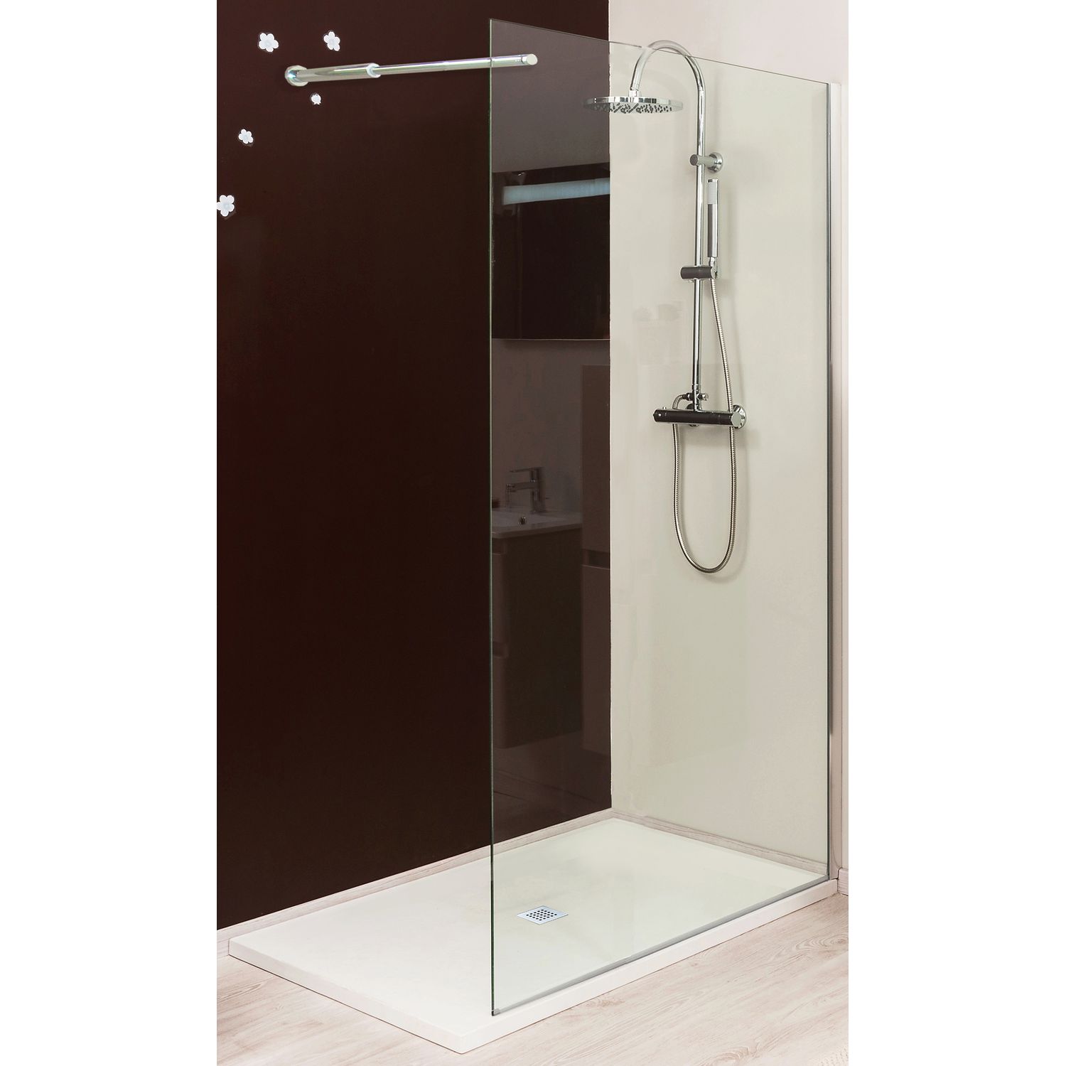 Aquavive  Inloopdouche Samos 100 X 210cm - Chroom Profiel - 6 Mm Helder Glas