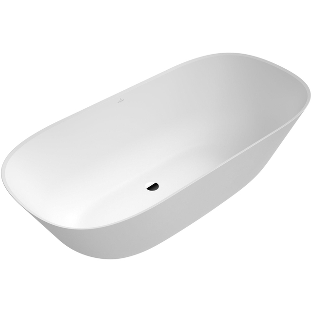 Villeroy & Boch Theano vrijstaand duobad - 175x80cm - kunststof quaryl - ovaal - Mat Wit ubq175anh7f200v-rw