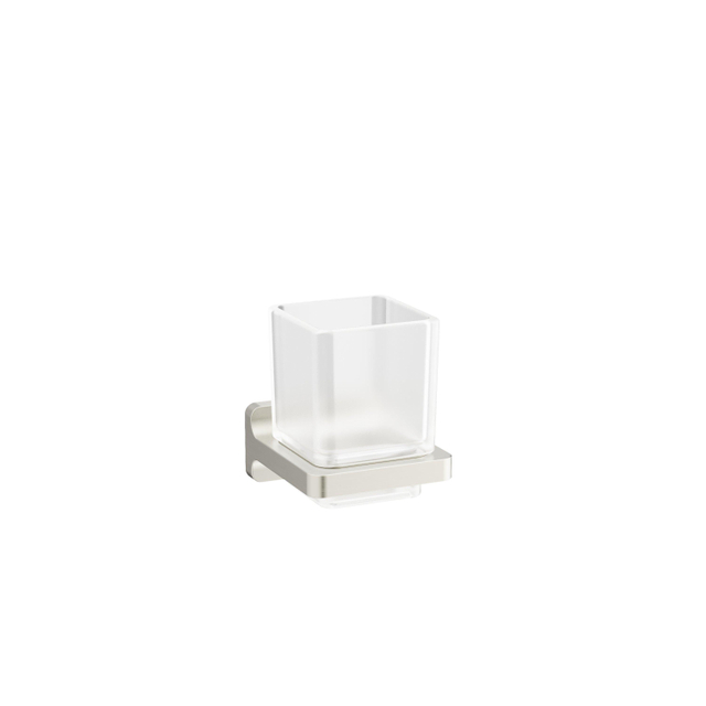 Crosswater Rotar Bekerhouder - 8x9.8x9cm - met beker - vierkant - wandmodel - RVS RT003V