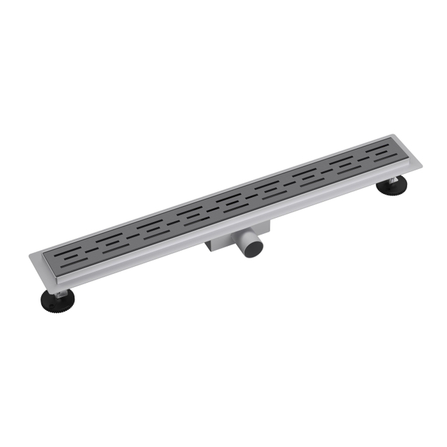 Fortifura Galeria douchegoot - 140cm - met rooster - met vloerflens - Geborsteld Gunmetal PVD YZ-A60-Basic-drain
