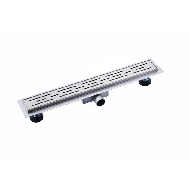 Fortifura Galeria douchegoot - 140cm - met rooster - met vloerflens - Geborsteld RVS PVD (RVS) YZ-A60-Basic-drain