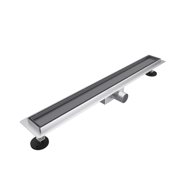Fortifura Galeria douchegoot - 140cm - tegelrooster - vloerflens - Geborsteld Gunmetal PVD SW719877/SW1075305