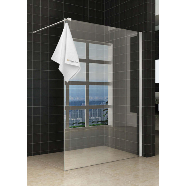 Wiesbaden Sita inloopdouche - 140x200cm - helder glas 8mm - Nano coating - met handdoekhouder - Chroom 20.3409