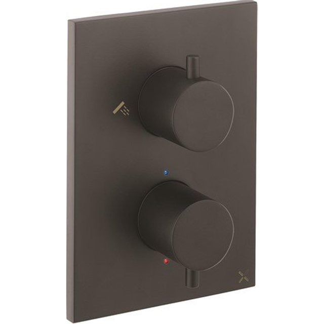 Crosswater MPRO Crossbox Douchekraan - inbouw - thermostatisch - 3 functies - incl. inbouwdeel - zwart mat SW451376/SW408404
