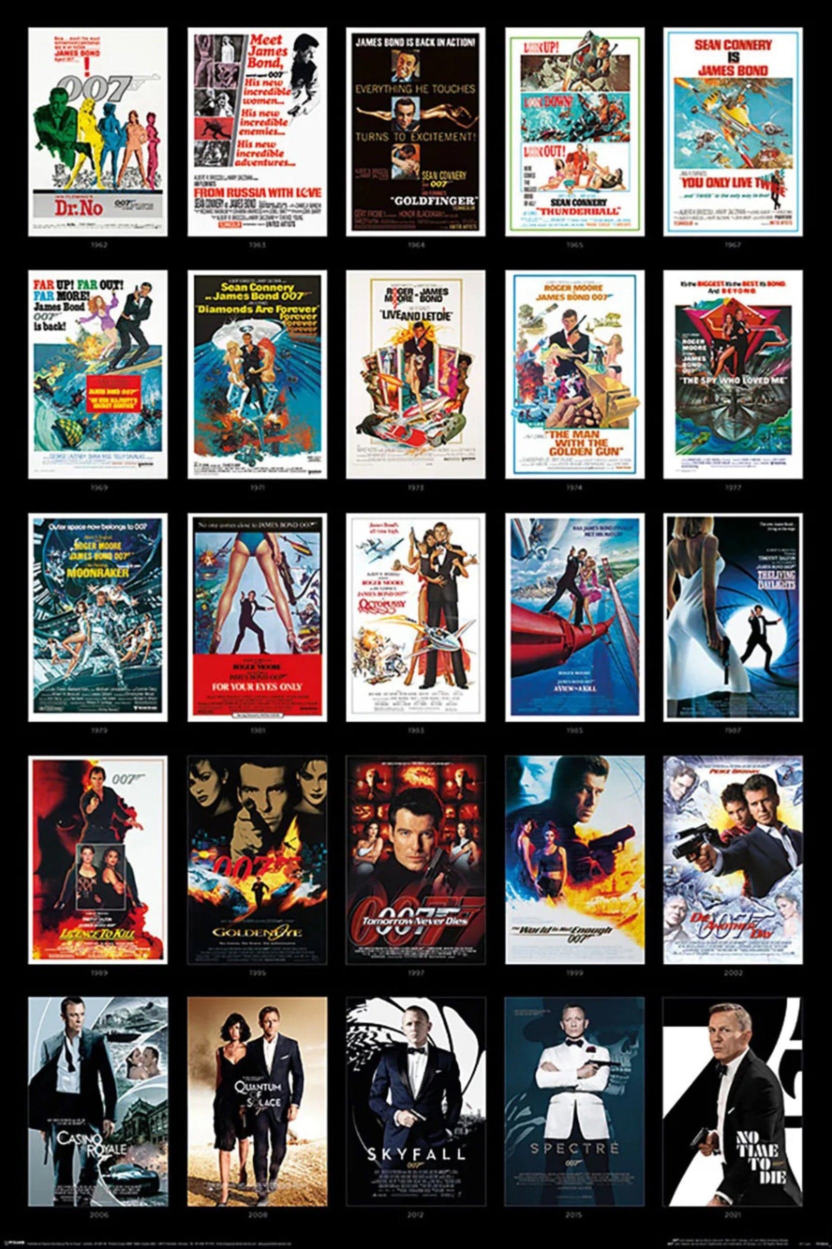 Pyramid Poster James Bond 25 Films 61x91,5cm