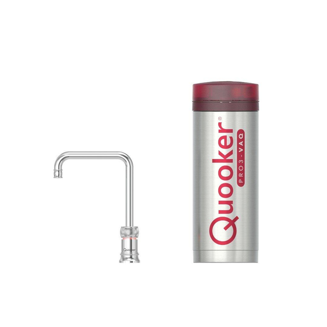 Quooker Classic Nordic Square kokendwaterkraan - draaibare uitloop - PRO3 reservoir - Warm / kokend water - Chroom 3CNSCHR